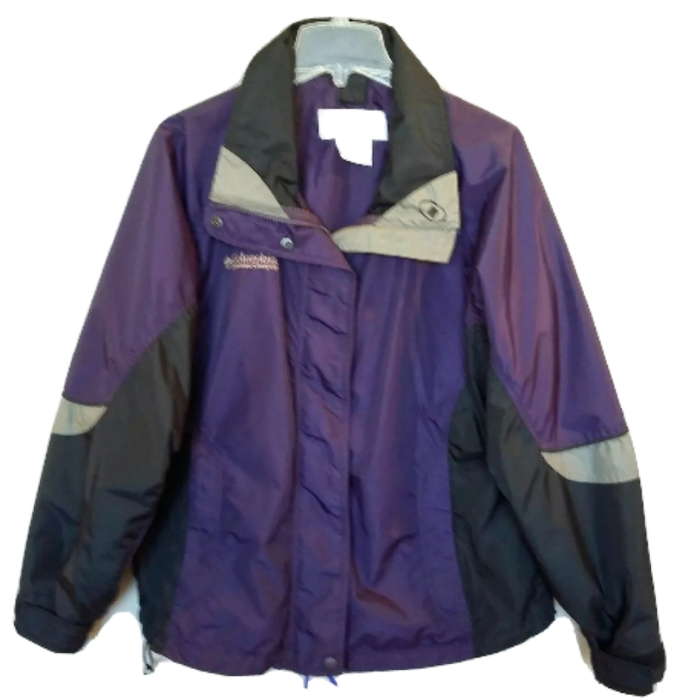 NWOT Columbia Purple Black Zipper Snap Jacket